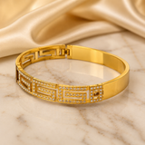 GREEK KEY CRYSTAL BANGLE ✨