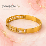 GREEK KEY CRYSTAL BANGLE ✨