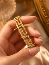 GREEK KEY CRYSTAL BANGLE ✨