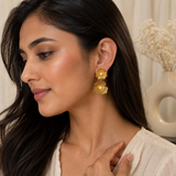 Golden Bloom Pearl Earrings ✨