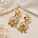Lucky Clover Crystal Drop Earrings