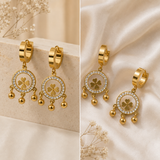 Lucky Clover Crystal Drop Earrings