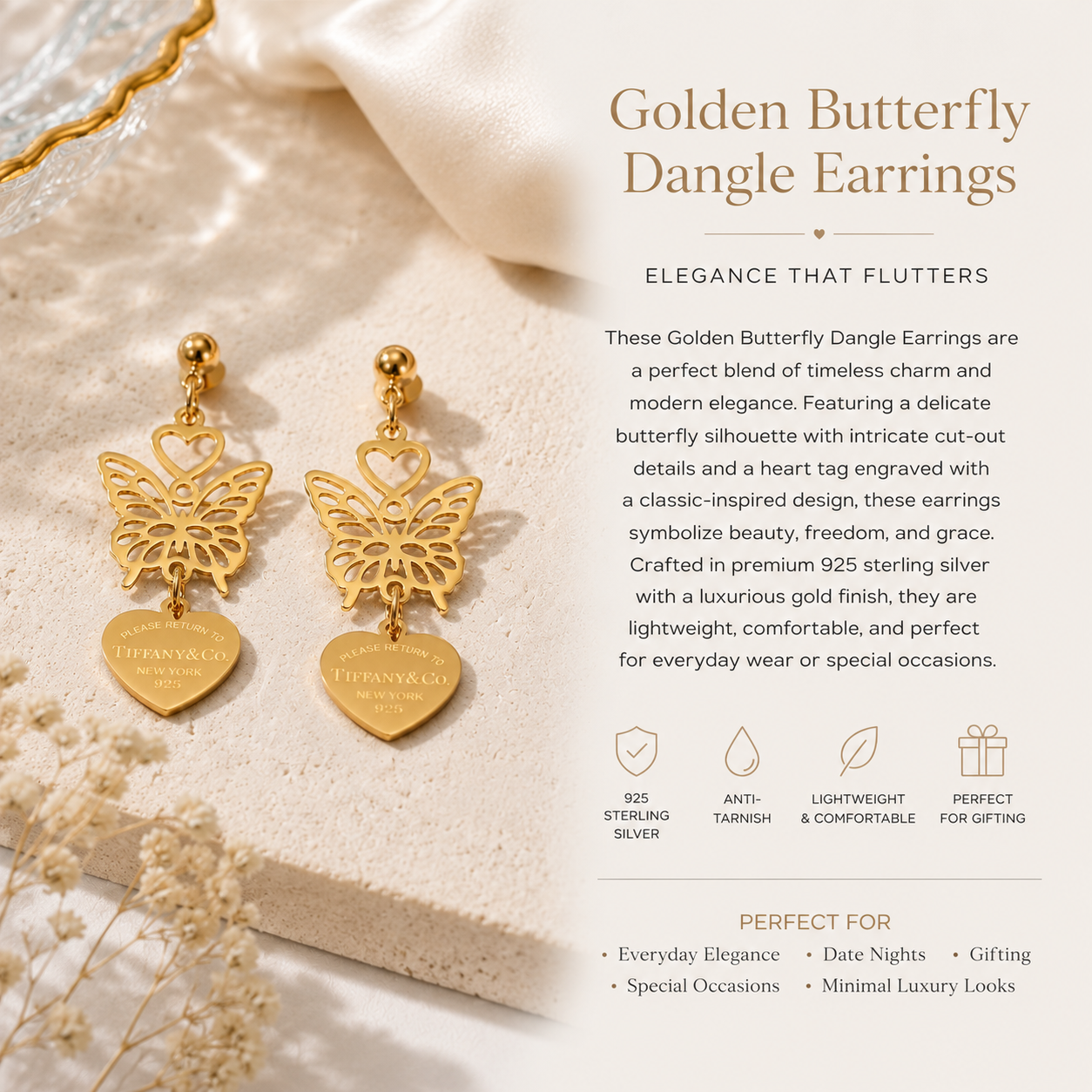 Butterfly Heart Earrings ✨