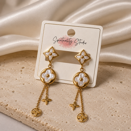 Celestial Pearl Charm Earrings