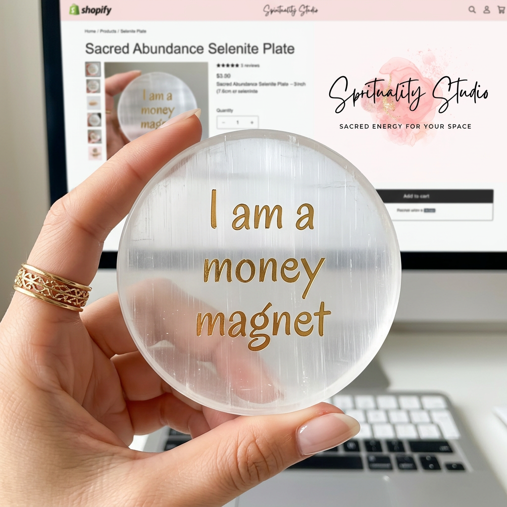Money Magnet Selenite Crystal Charging plate