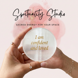 Confidence and Love Selenite Crystal Plate.