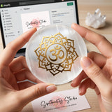 Sacred Om Selenite Crystal Plate