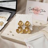 Golden Bloom Pearl Earrings ✨